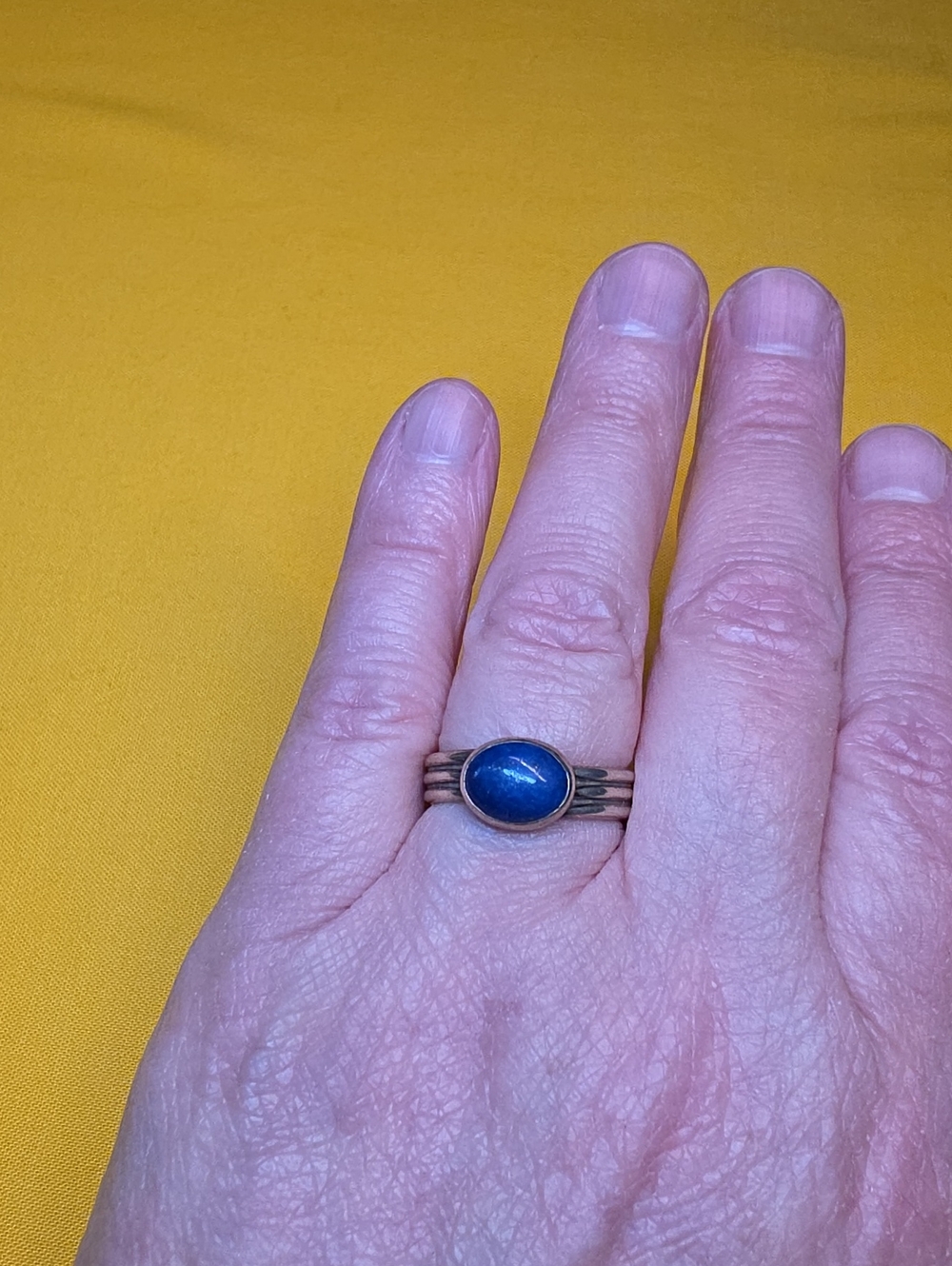 Silver (Unmarked) Ring ▪︎ Blue Cabochon ▪︎ Likely Lapis Lazuli